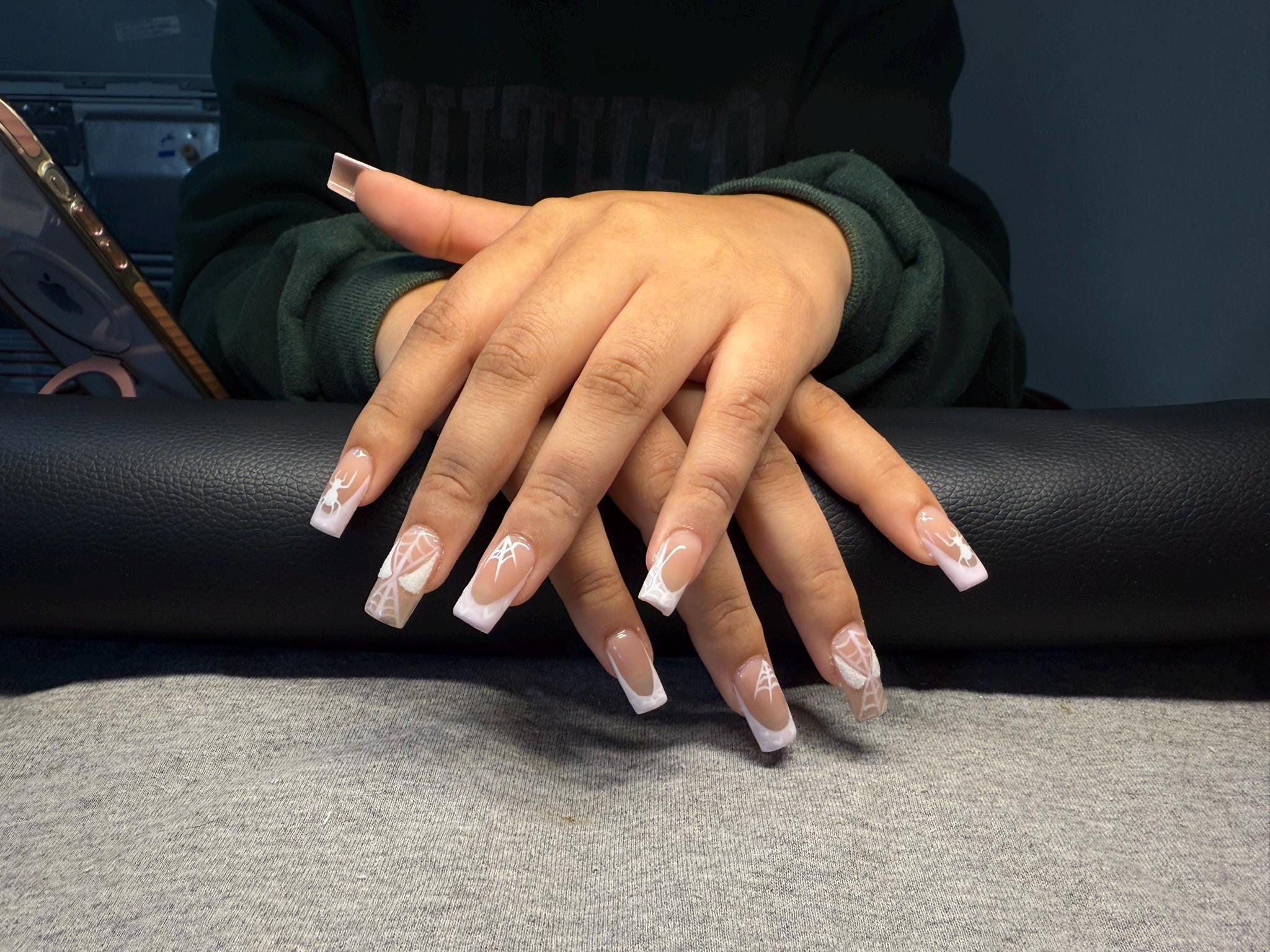 Pink Spiderman Themed Nails