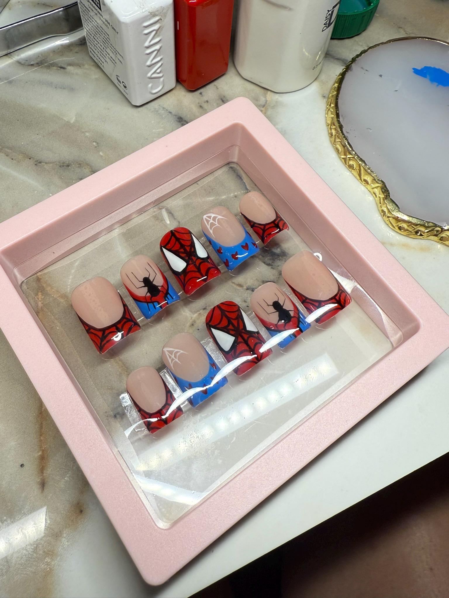 Spiderman Themed Nails