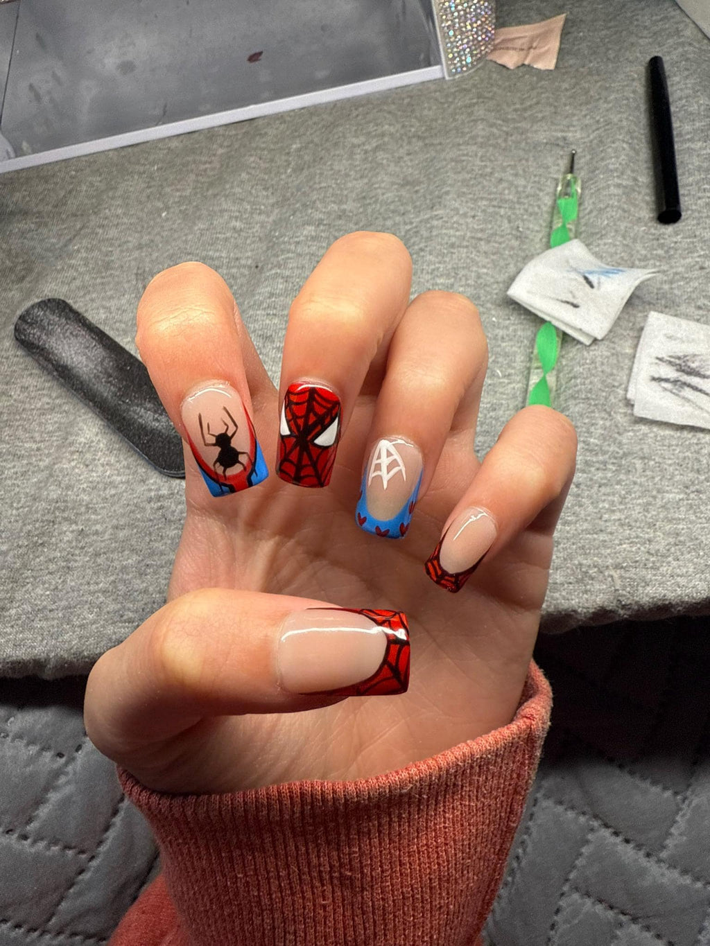 Spiderman Themed Nails