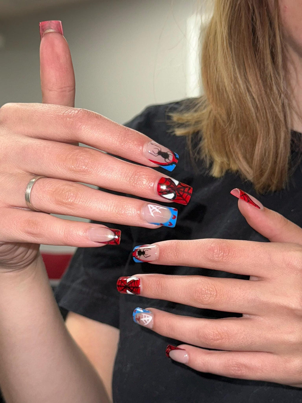 Spiderman Themed Nails